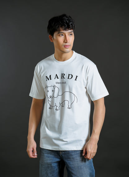 Mardi Mercredi Line Art Tee White
