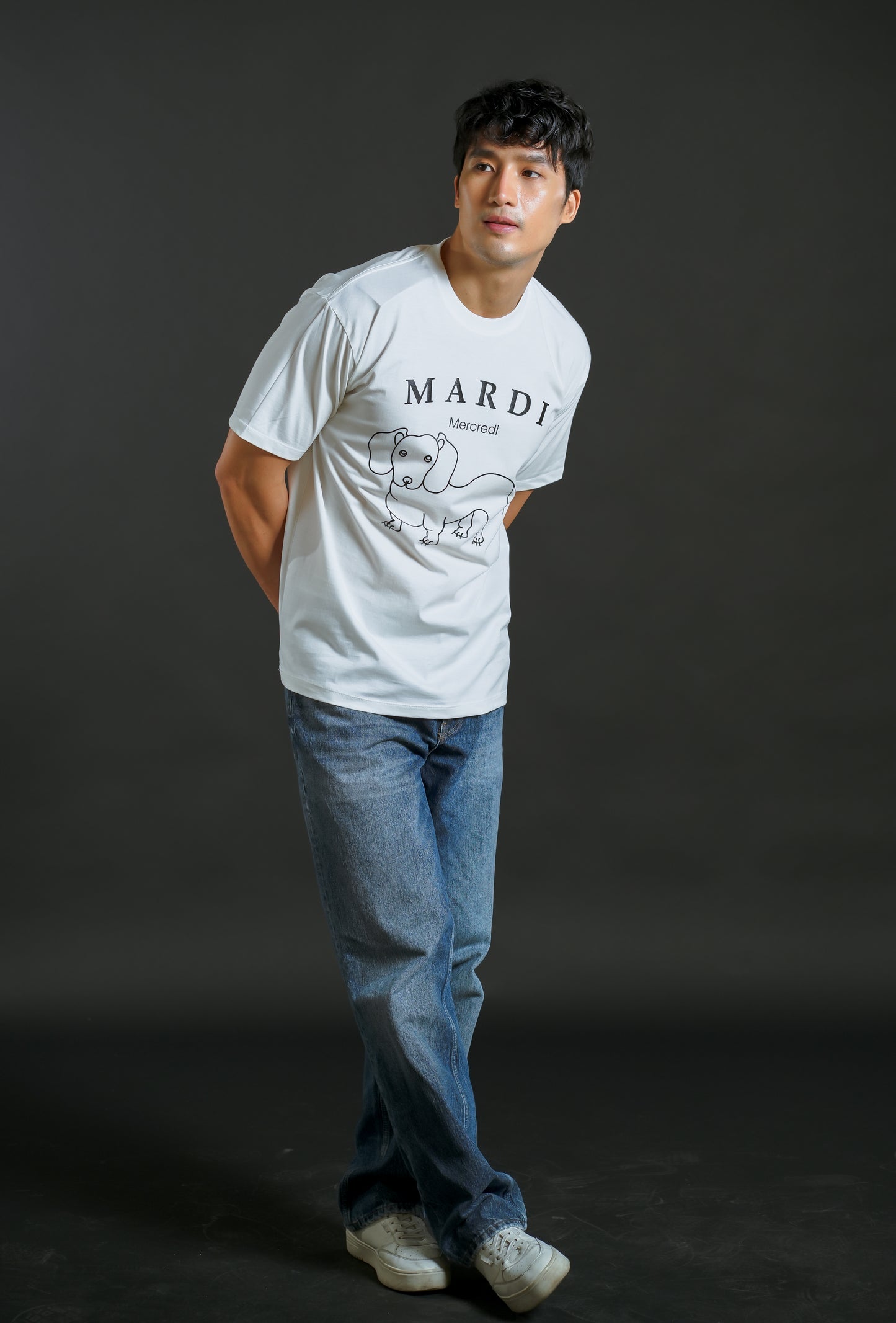 Mardi Mercredi Line Art Tee White