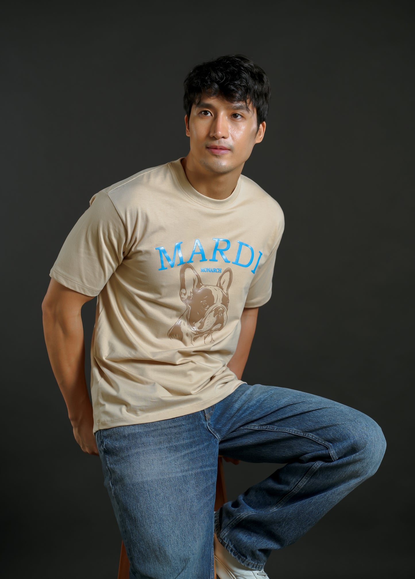 Mardi Monarch Graphic Tee Beige