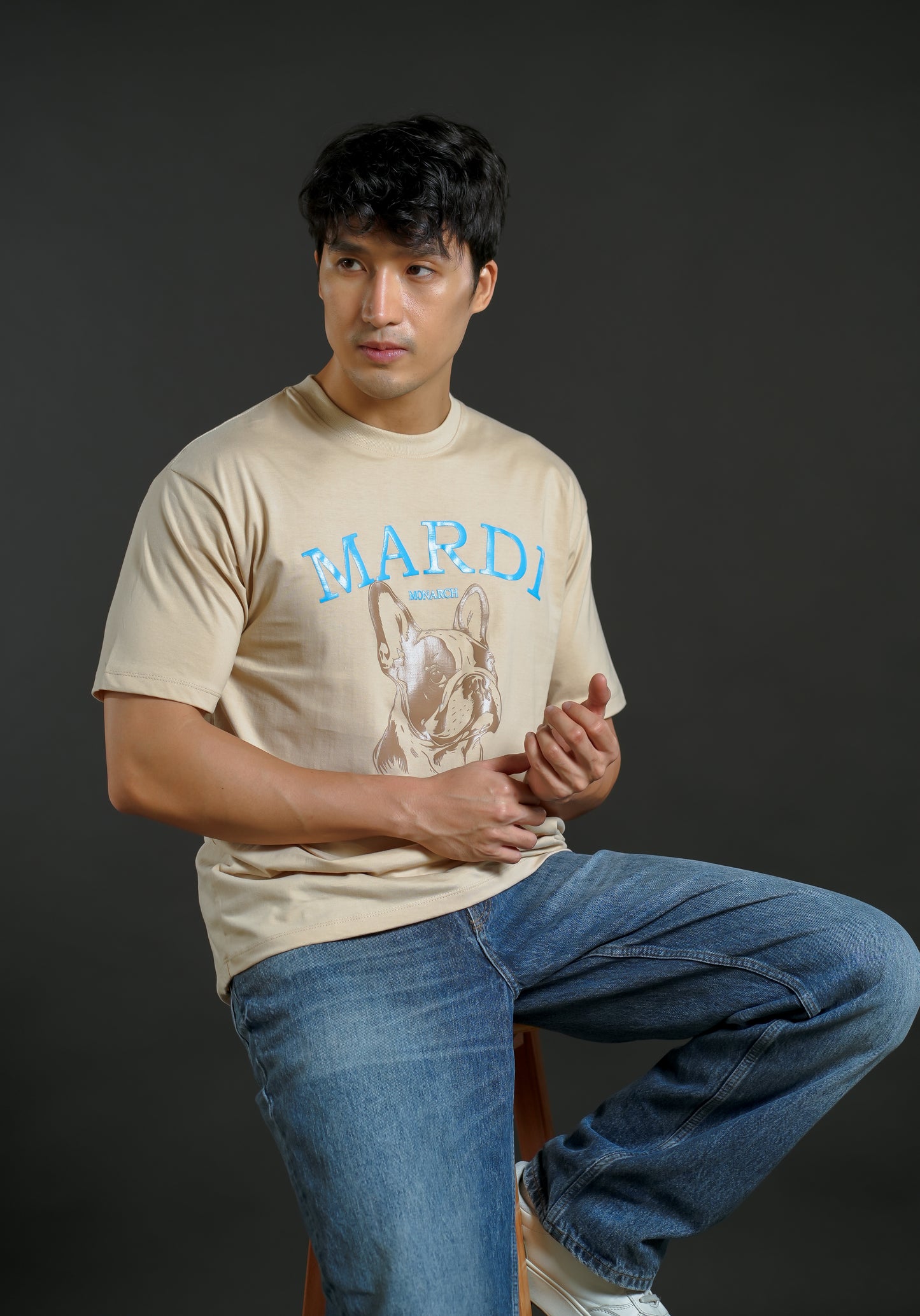 Mardi Monarch Graphic Tee Beige