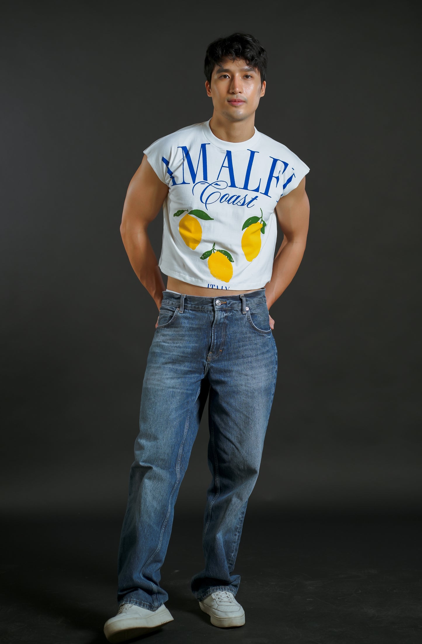 Amalfi Coast Cropped Muscle Tee