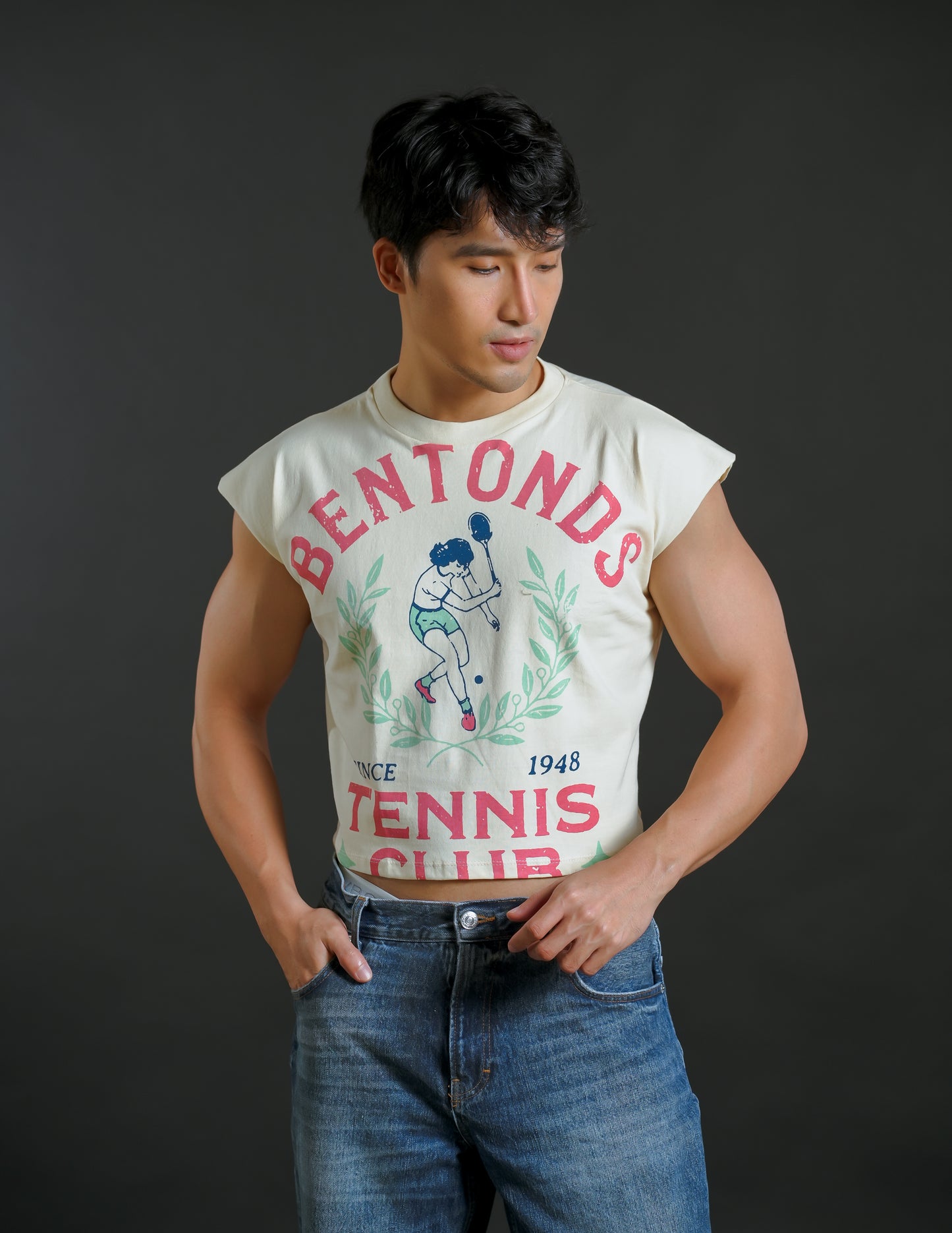 Bentonds Tennis Club Cropped Muscle Tee