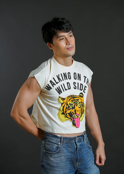 Walking on the Wild Side Cropped Muscle Tee