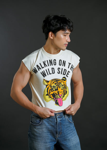 Walking on the Wild Side Cropped Muscle Tee