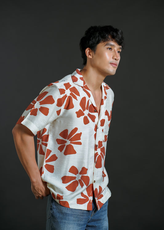 Rust Bloom Camp Collar Shirt
