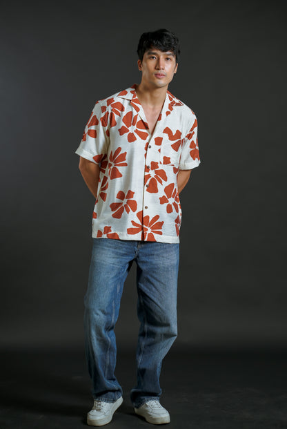 Rust Bloom Camp Collar Shirt