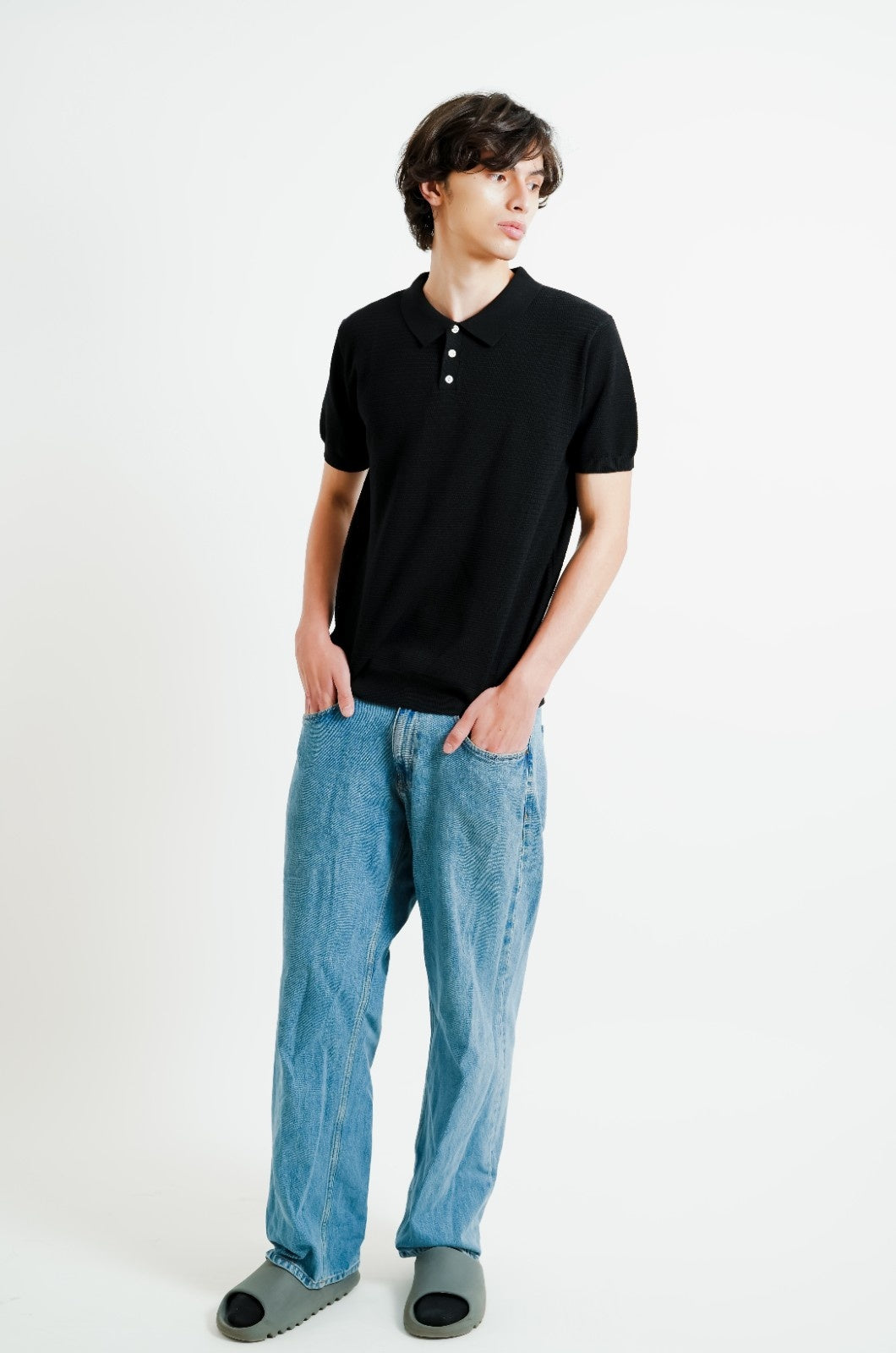 Black Classic Knit Polo
