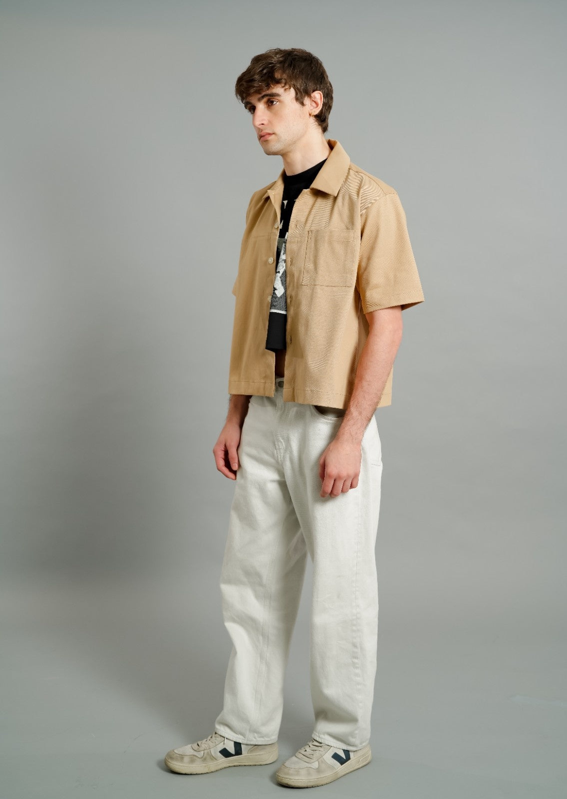 Beige Utility Camp Shirt