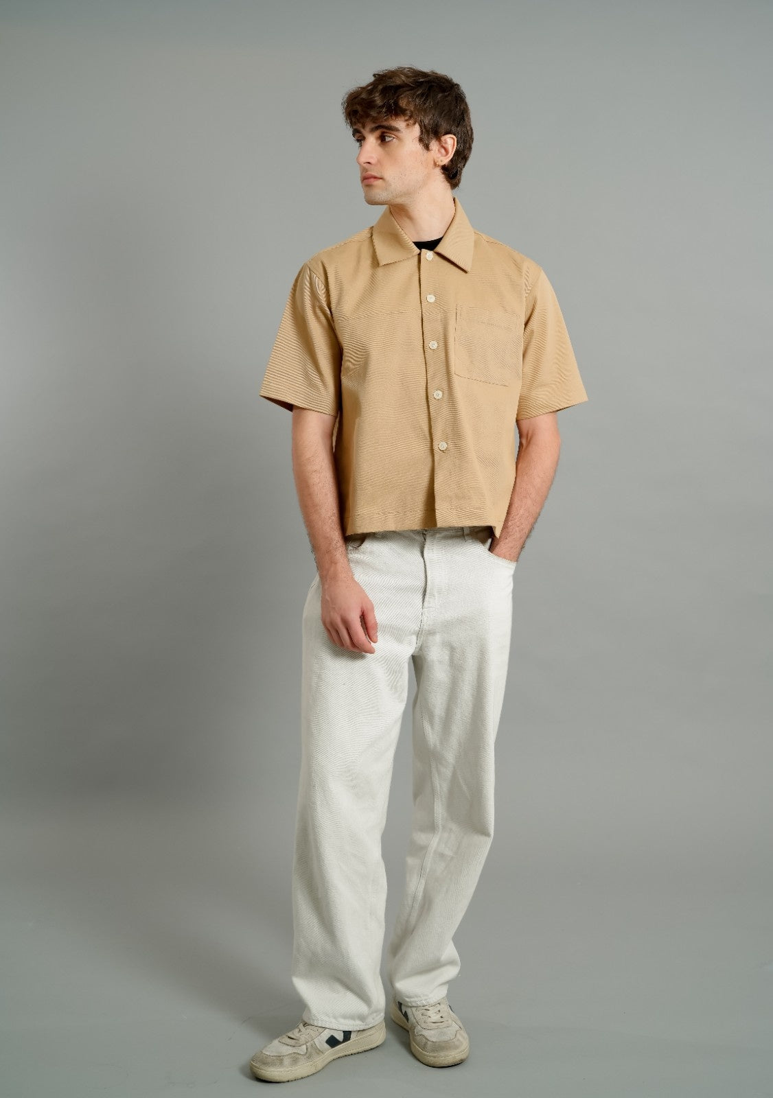 Beige Utility Camp Shirt