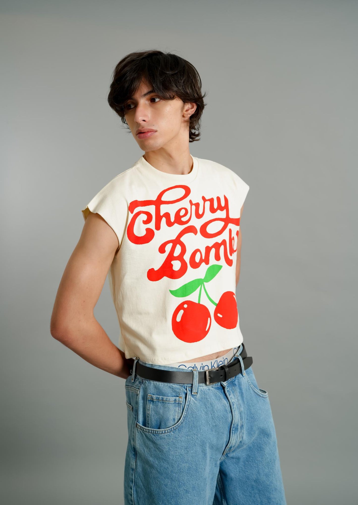 Cherry Bomb Cropped Muscle Tee