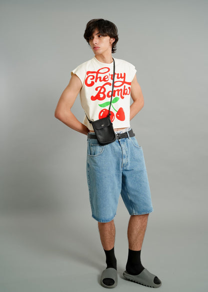 Cherry Bomb Cropped Muscle Tee