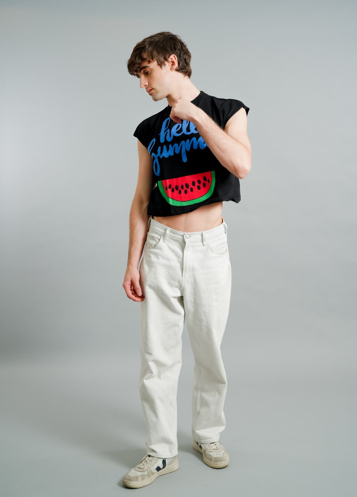 Black Hello Summer Watermelon Graphic Tee