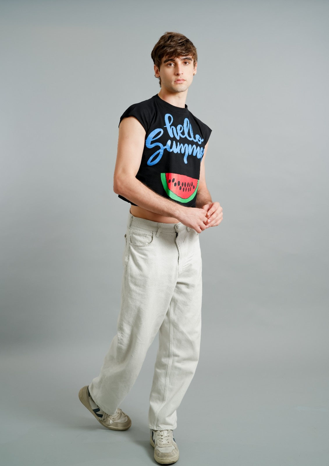 Black Hello Summer Watermelon Graphic Tee