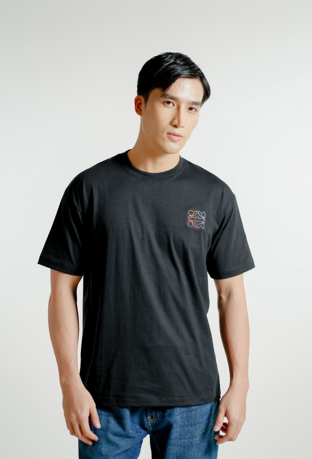 Black Loewe Anagram Embroidered T-Shirt