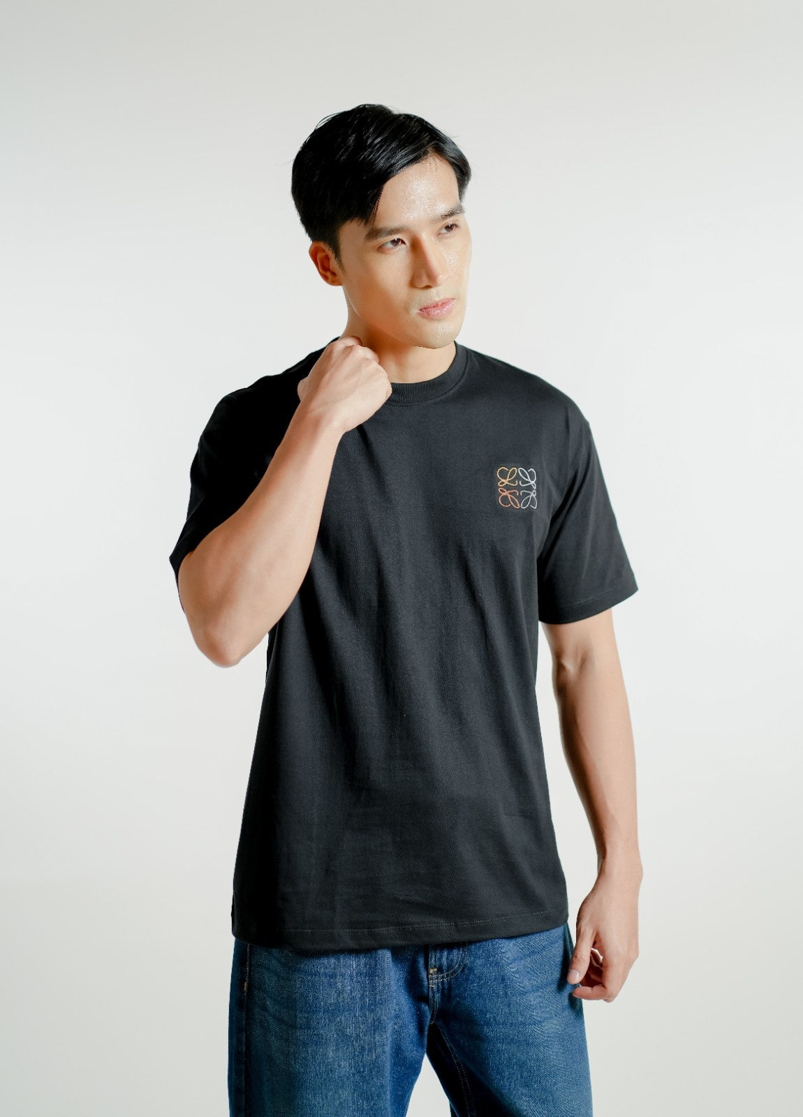Black Loewe Anagram Embroidered T-Shirt