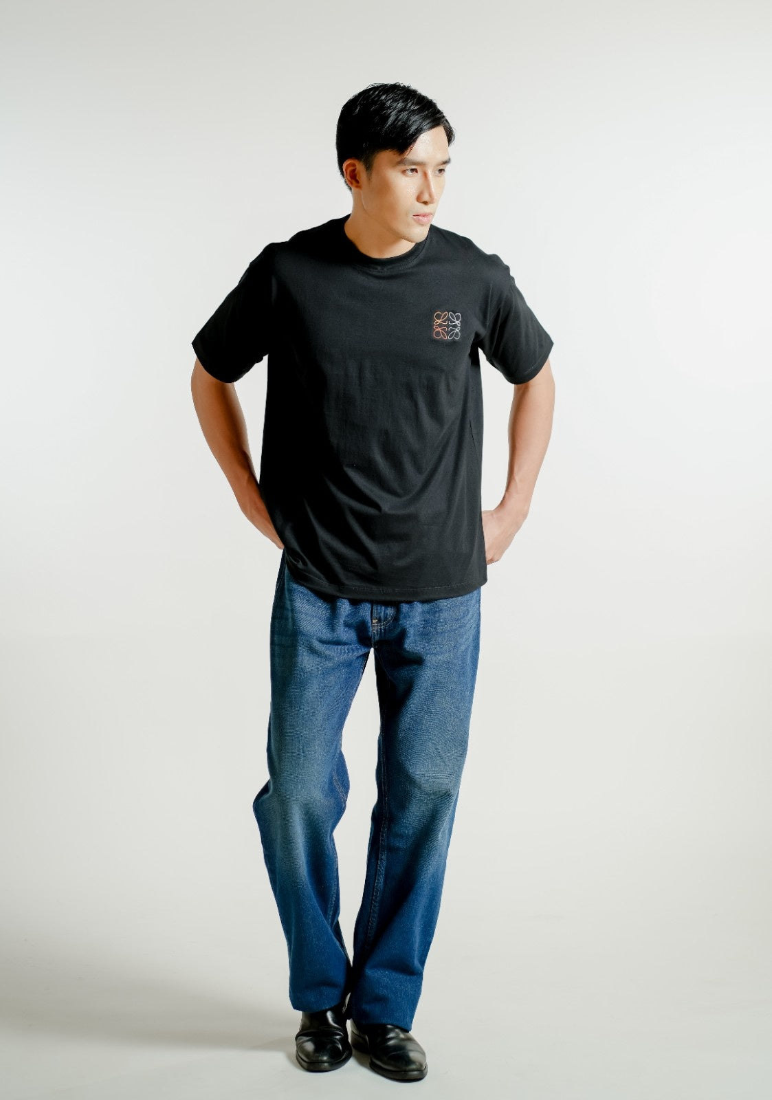 Black Loewe Anagram Embroidered T-Shirt