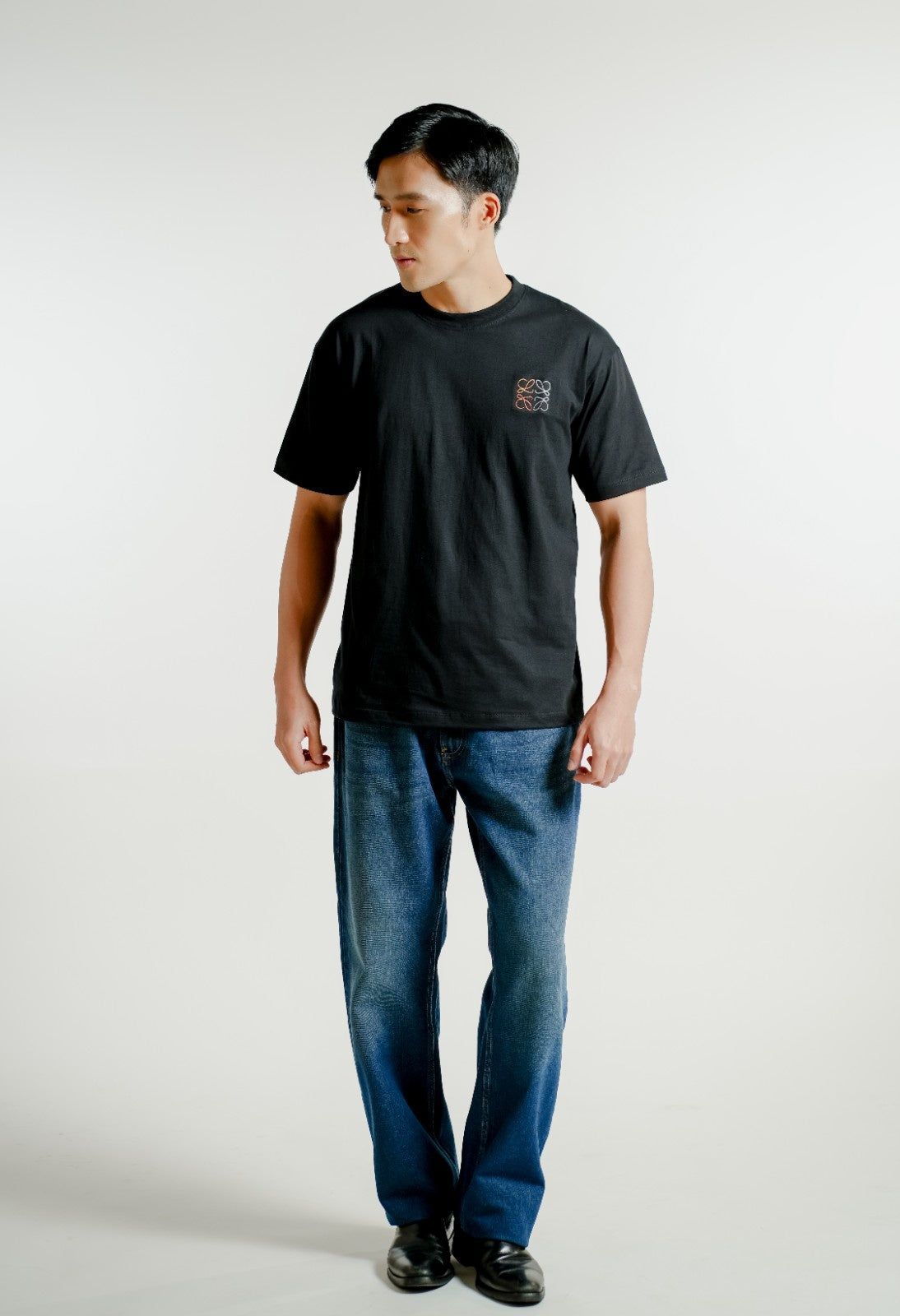 Black Loewe Anagram Embroidered T-Shirt