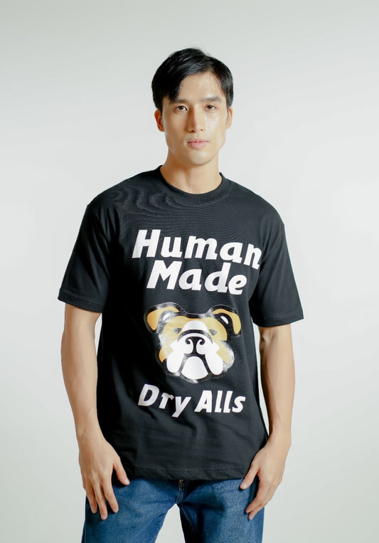 Black Human Made-Inspired Bulldog Tee