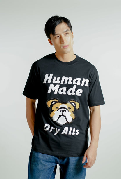 Black Human Made-Inspired Bulldog Tee