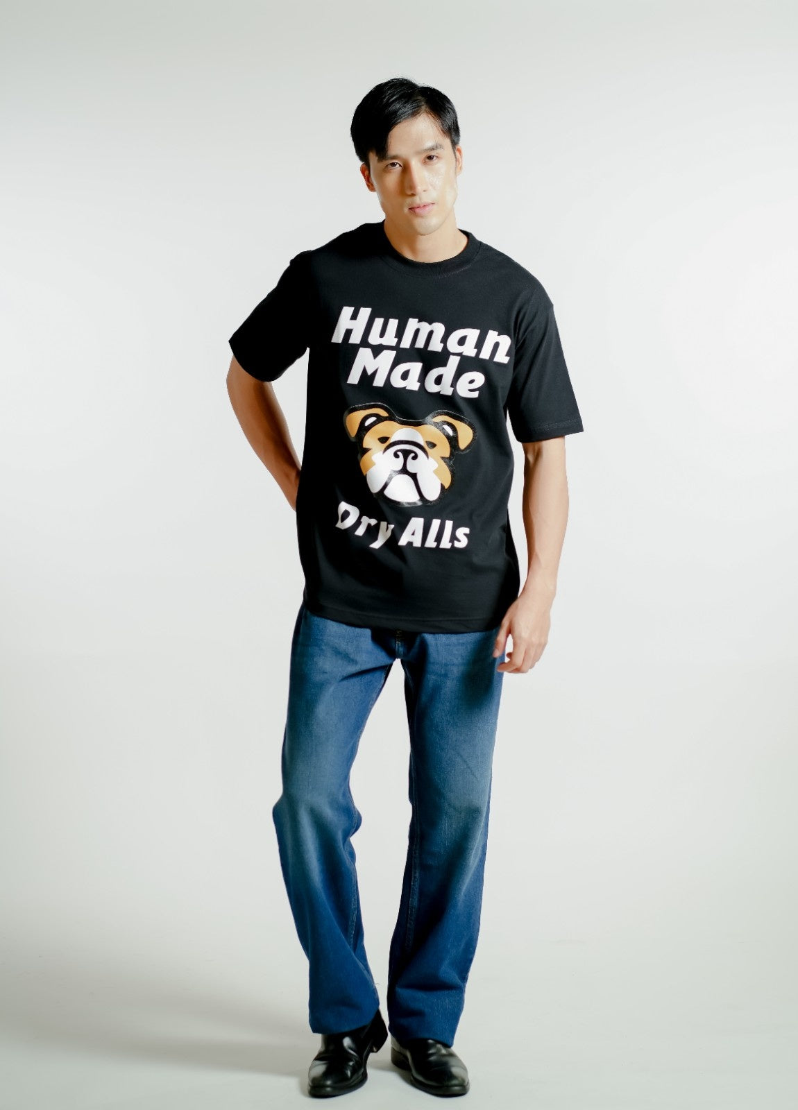 Black Human Made-Inspired Bulldog Tee
