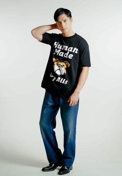 Black Human Made-Inspired Bulldog Tee