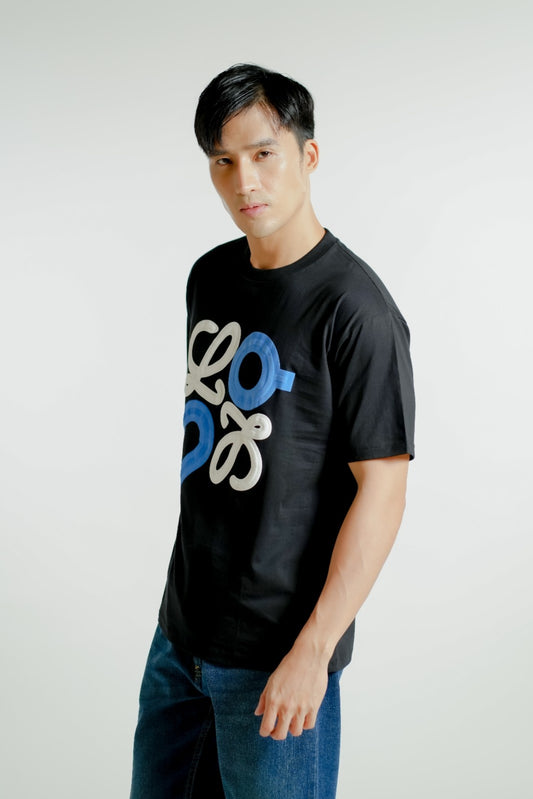 Black Loewe-Inspired Graphic Logo T-Shirt