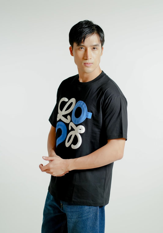 Black Loewe-Inspired Graphic Logo T-Shirt
