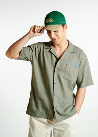 Sage Green On The Beach Open-Collar Polo