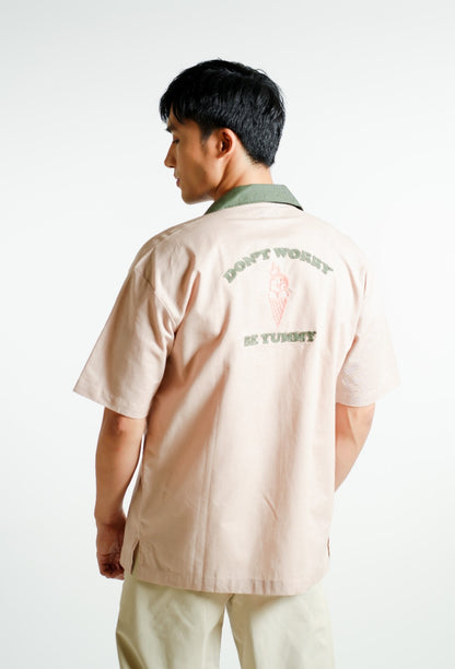 Blush Don’t Worry Be Yummy Open-Collar Polo