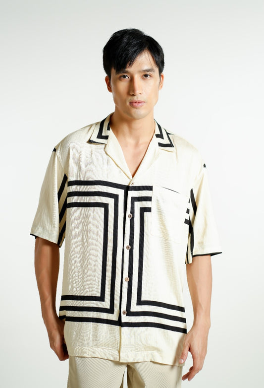 Beige Maze Cuban Shirt
