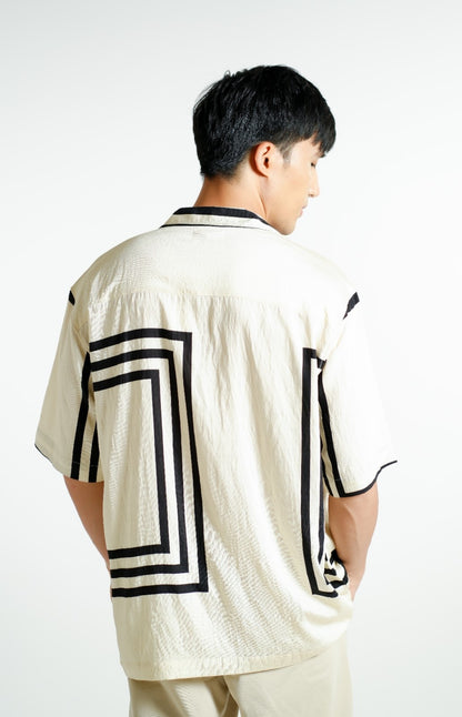 Beige Maze Cuban Shirt