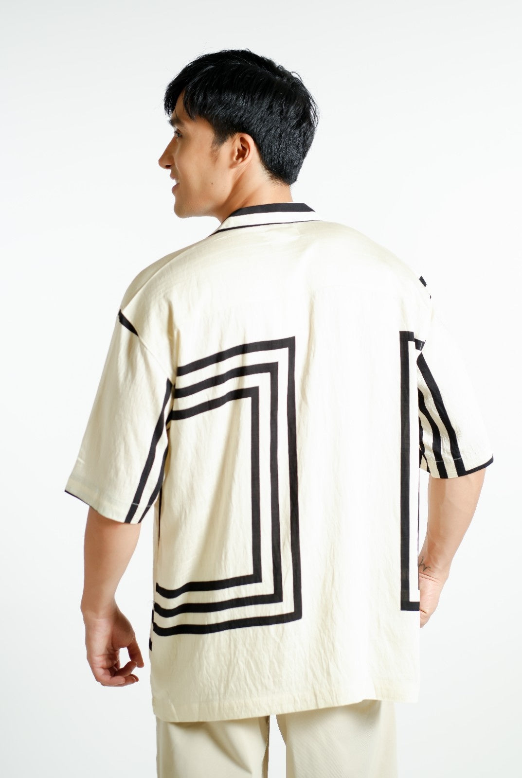 Beige Maze Cuban Shirt