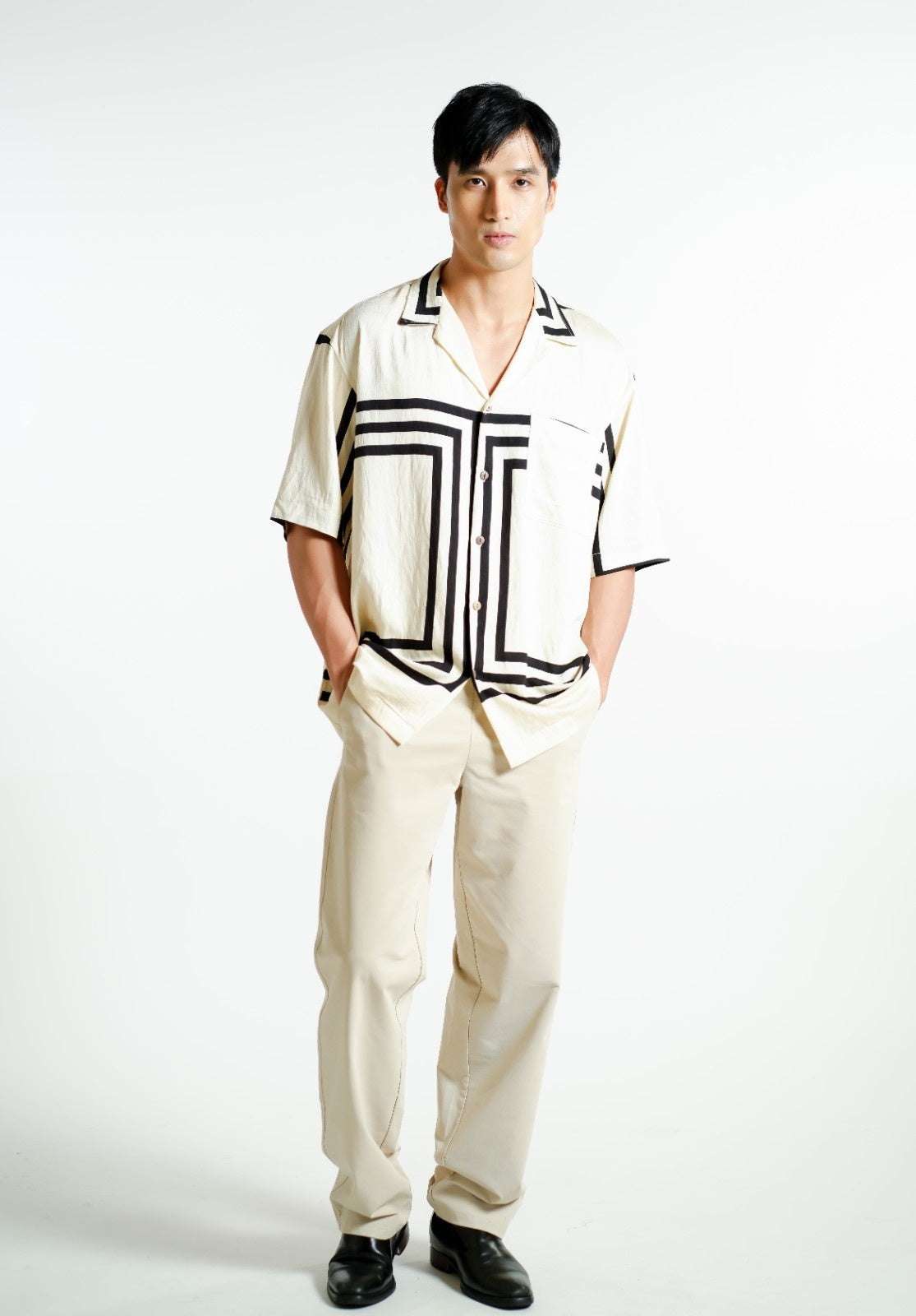 Beige Maze Cuban Shirt