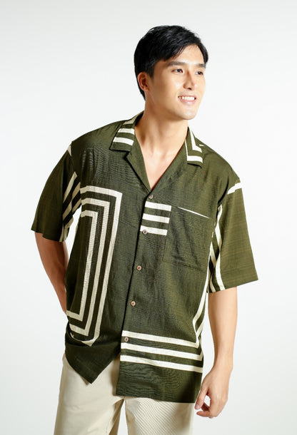 Olive Maze Cuban Shirt