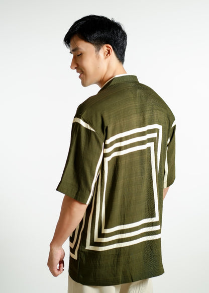Olive Maze Cuban Shirt