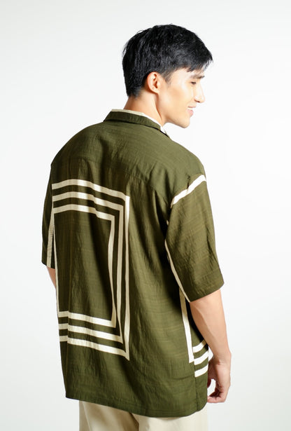 Olive Maze Cuban Shirt