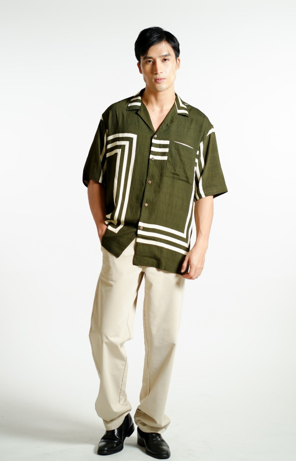 Olive Maze Cuban Shirt