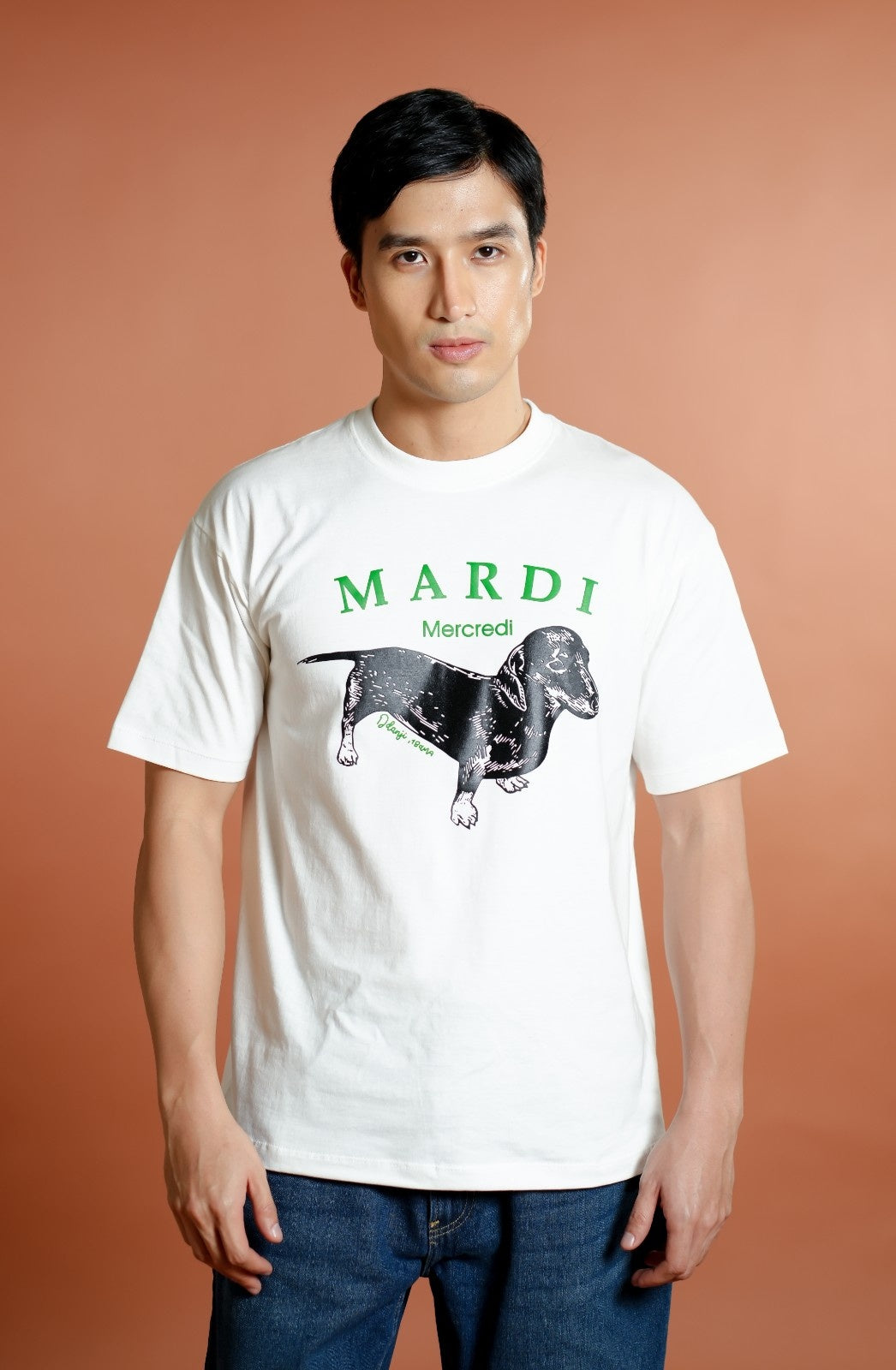White Ddanji-Inspired T-Shirt