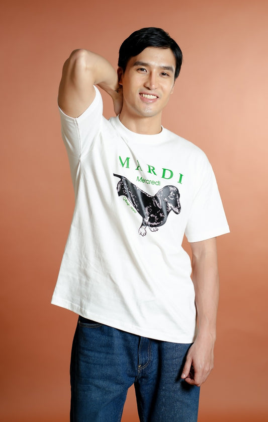 White Ddanji-Inspired T-Shirt