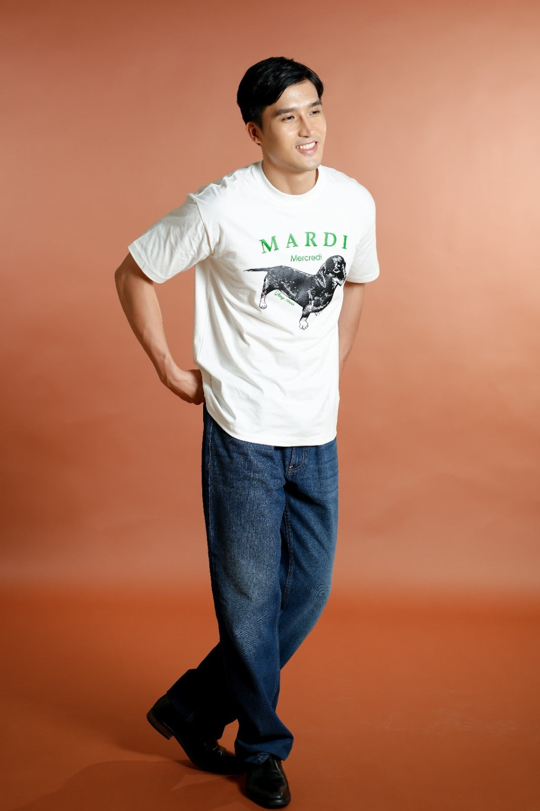 White Ddanji-Inspired T-Shirt