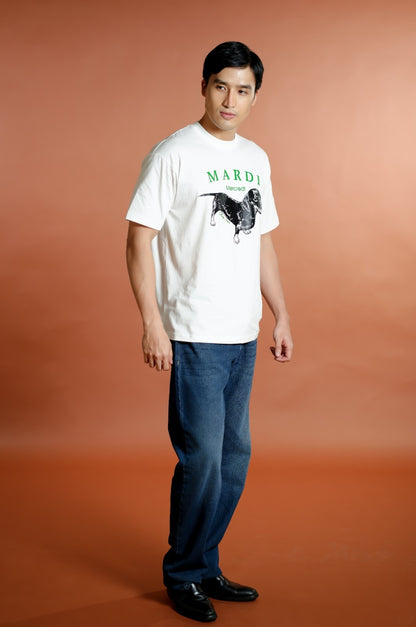 White Ddanji-Inspired T-Shirt