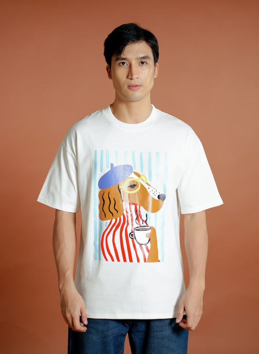White Café Pup Tee