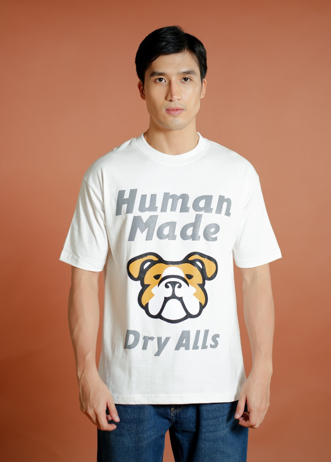 White Human Made-Inspired Bulldog Tee
