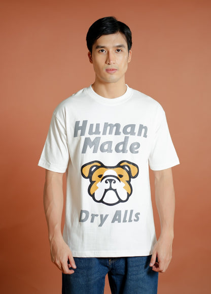 White Human Made-Inspired Bulldog Tee