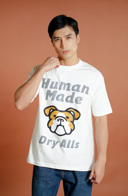 White Human Made-Inspired Bulldog Tee