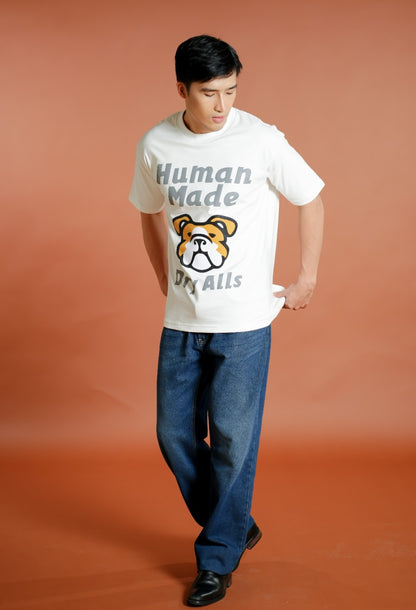 White Human Made-Inspired Bulldog Tee