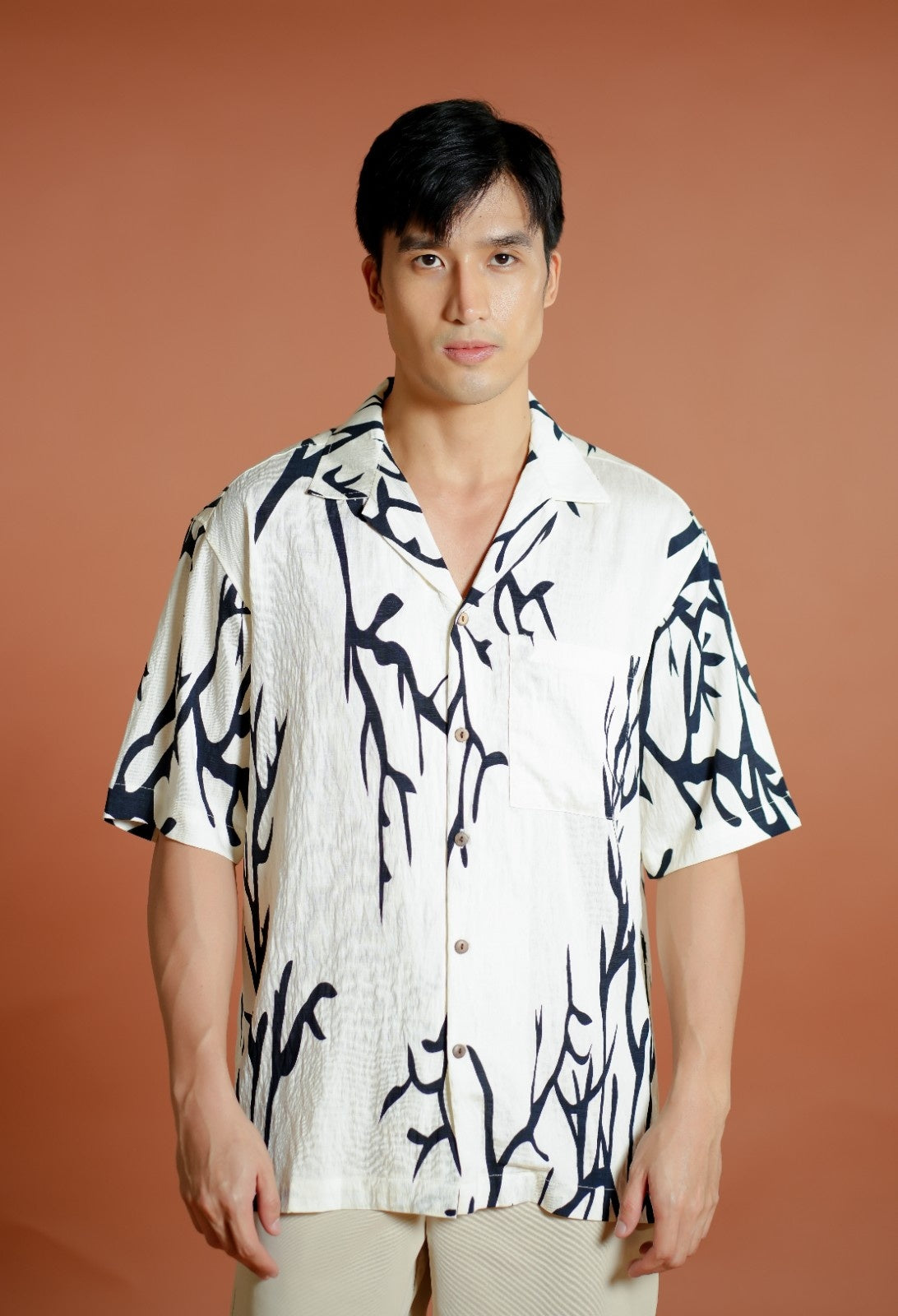 Ivory Branch Cuban Shirt