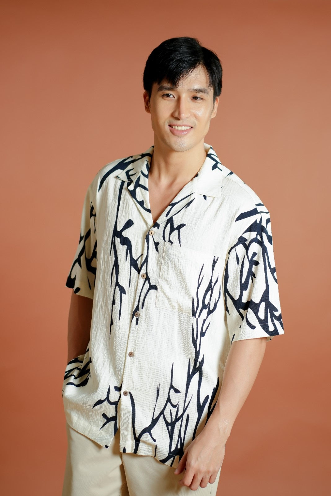 Ivory Branch Cuban Shirt