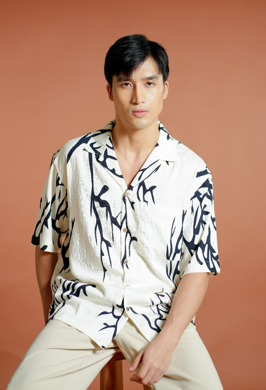 Ivory Branch Cuban Shirt