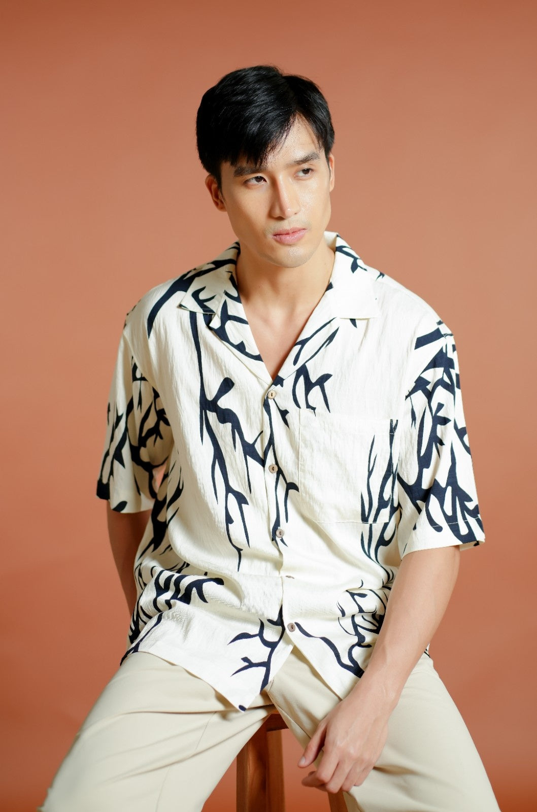 Ivory Branch Cuban Shirt